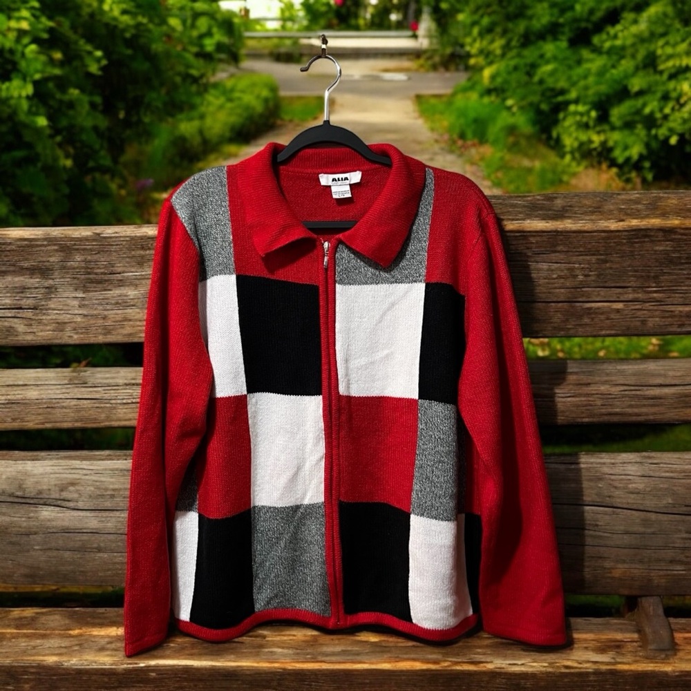 Alia Colourblock Zip-Up Cardigan